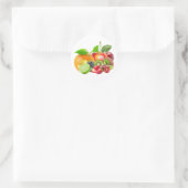 Sticker Rond Composition de fruits beaux fruits frais (Sac)