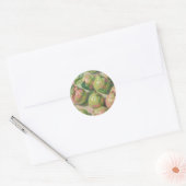 Sticker Rond Composition de guava rose et verte nature morte (Enveloppe)