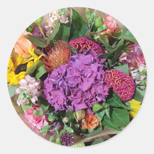 Sticker Rond Composition florale (Devant)