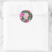 Sticker Rond Composition florale rose et violet (Sac)