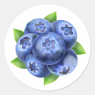 Sticker Rond Composition ronde des bleuets