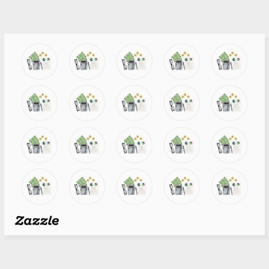 Sticker Rond Comptable (Feuille)