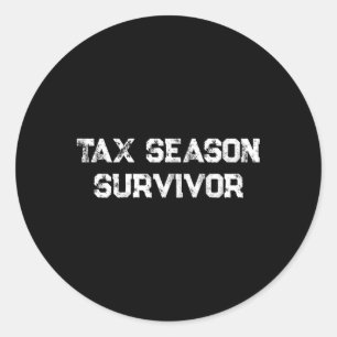 Sticker Rond Comptable Cpa Survivant de la saison fiscale