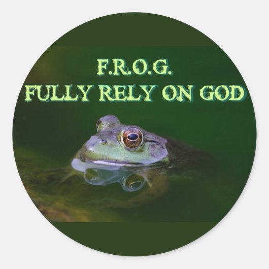 Sticker Rond Compter entièrement sur Dieu (Devant)