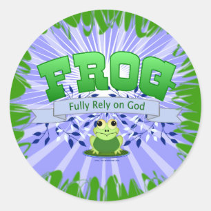 Sticker Rond Compter entièrement sur Dieu