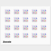 Sticker Rond Compter le caniche français (Feuille)