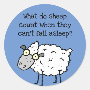 Sticker Rond Compter les moutons
