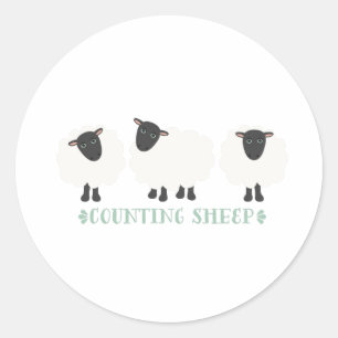 Sticker Rond Compter les moutons