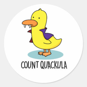 Sticker Rond Compter Quackula Drôle Canard Pun