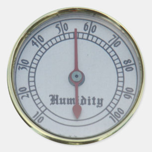 Sticker Rond Compteur d'humidité en laiton