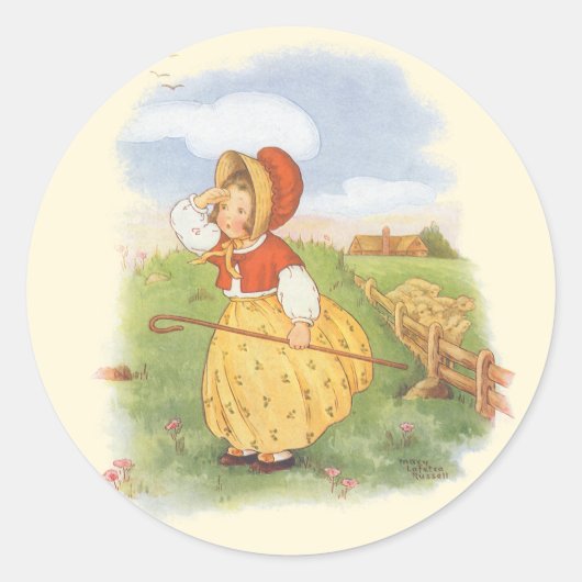 Sticker Rond Comptine de la Mère l'Oie Biquette ne Perd pas son (Devant)