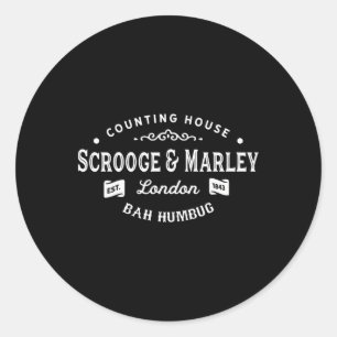 Sticker Rond Comptoir de Scrooge et Marley Cantique de Noël