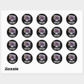 Sticker Rond Computer Hacker Funny Technology Pun Dark BG (Feuille)
