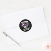 Sticker Rond Computer Hacker Funny Technology Pun Dark BG (Enveloppe)