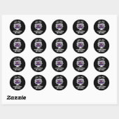Sticker Rond Computer Hecker Funny Hacker Pun Dark BG (Feuille)