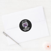Sticker Rond Computer Hecker Funny Hacker Pun Dark BG (Enveloppe)