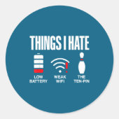 Sticker Rond Computer Science Things I Hate Low Battery Weak Sc (Devant)