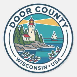 Sticker Rond Comté de Door Wisconsin