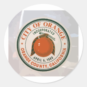 Sticker Rond Comté d'Orange, Ca, Etats-Unis