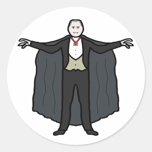 Sticker Rond Comte Dracula Vampire (Devant)