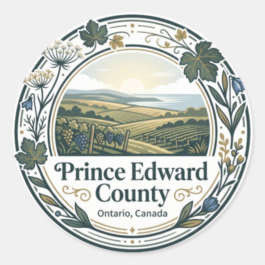 Sticker Rond Comté Prince Edward Canada (Devant)