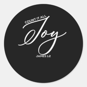 Sticker Rond Comte Tout Joie - Jacques 1:2 Bible