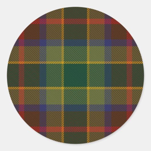 Sticker Rond Comté Waterford Irish Tartan (Devant)