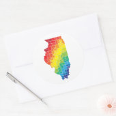 Sticker Rond comtés de couleur de l'illinois (Enveloppe)