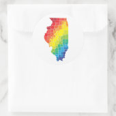 Sticker Rond comtés de couleur de l'illinois (Sac)