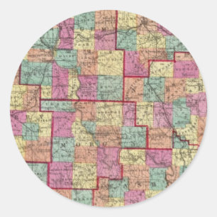 Sticker Rond Comtés de l'Ohio