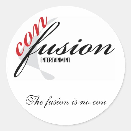 Sticker Rond Con Fusion, la fusion n'est pas con (Devant)