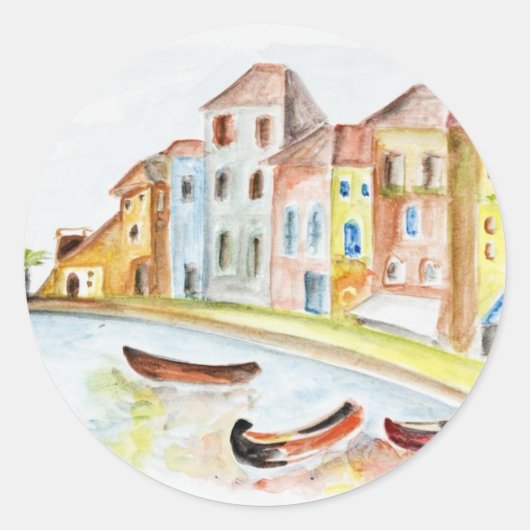 Sticker Rond Concept de Venise (Devant)