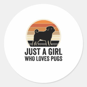 Sticker Rond Concepteur de chemise pour fille de chien vintage