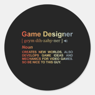 Sticker Rond Concepteur de jeux Définition Programmateur de jeu