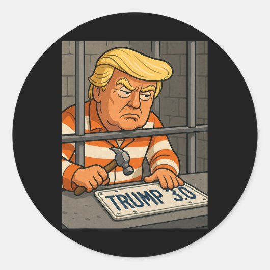 Sticker Rond Concepteur de plaques de licence Trump 3.0 (Devant)