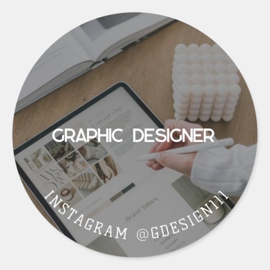 Sticker Rond Concepteur graphique (Devant)