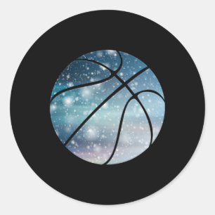 Sticker Rond Conception Abstraite de basket-ball - Sports motiv