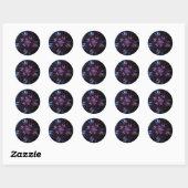 Sticker Rond Conception Abstraite des fleurs fractales. (Feuille)