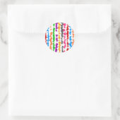Sticker Rond Conception Abstraite Irrégulière Colorée Blanche (Sac)