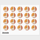 STICKER ROND CONCEPTION ABSTRAITE MODERNE DE LA TERRACOTTA (Feuille)