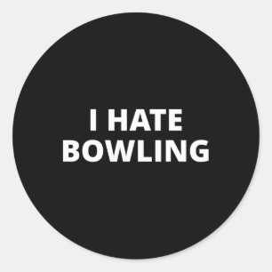 Sticker Rond Conception anti-sport Je déteste Bowling - Noir