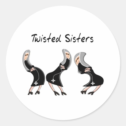 Sticker Rond Conception catholique "a tordu soeurs" de cadeaux (Devant)