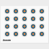 Sticker Rond Conception cible Bullseye (Feuille)