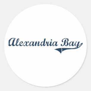 Sticker Rond Conception classique de New York de baie de