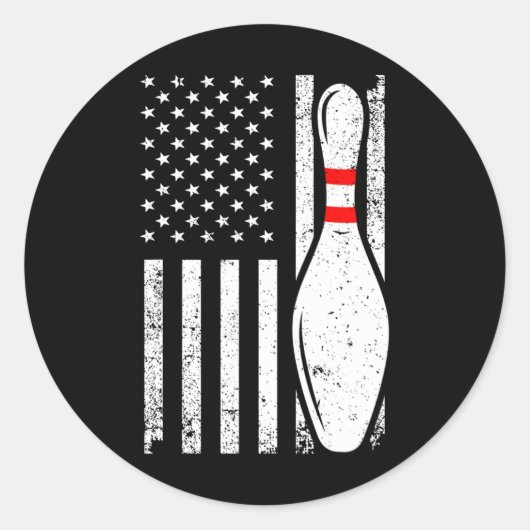 Sticker Rond Conception cool Bowling Pour Hommes Bowler Bowling (Devant)
