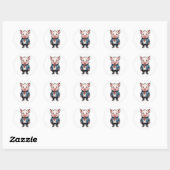 Sticker Rond Conception cool de Piglet - Un compagnon mignon et (Feuille)