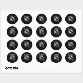 Sticker Rond Conception créative et décontractée d'un oiseau dr (Feuille)