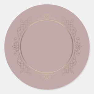Sticker Rond Conception Créative Rose Gold Modèle Vierge Ajoute
