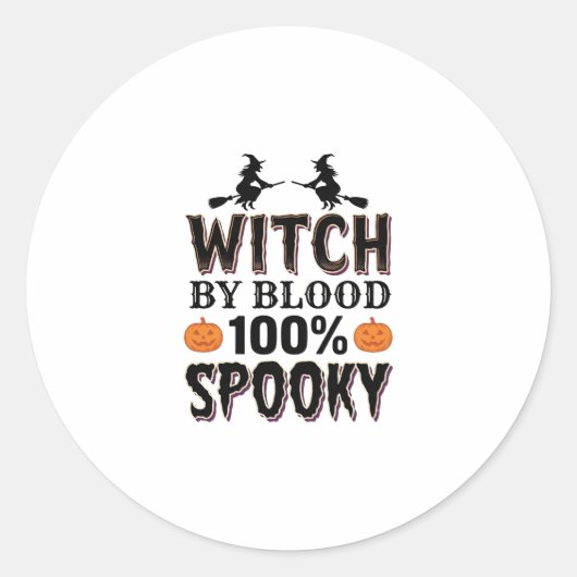 Sticker Rond Conception d'ADN de sorcière Humour épouvantable d (Devant)