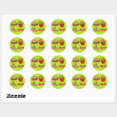 Sticker Rond Conception d'aliments indésirables (Feuille)